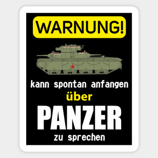 In German: WARNUNG kann spontan anfangen zu sprechen über PANZER (T-35) Sticker